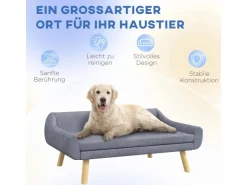 PawHut Hundesofa mit Rückenlehne Holzbeine und Kissen* Hundebedarf