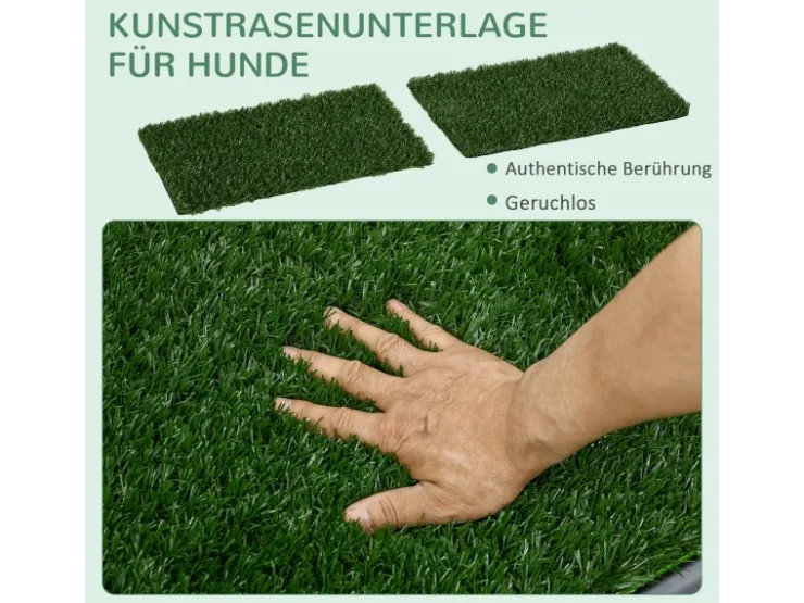 PawHut Hundetoilette mit 2 Grasmatten für Töpfchentraining Welpen