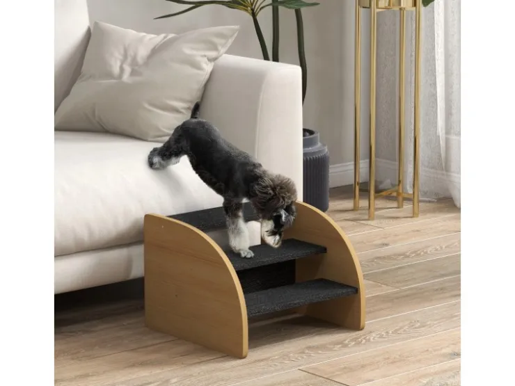 PawHut Hundetreppe 3 Stufen mit Seitenwand