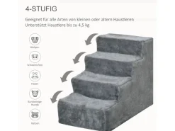 PawHut Hundetreppe 4 Stufig* Sofas|Hundebedarf