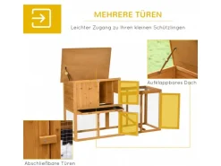 PawHut Kaninchenstall mit Tannenholz 141 x 60 x 86 cm* Kleintierbedarf