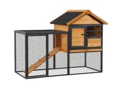 PawHut Kaninchenstall mit Freilaufgehege 122 x 63 x 92 cm* Kleintierbedarf