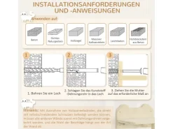 PawHut Katzen Kletterwand Spanplatte Polyester Beige 40L x 28B x 73H cm* Katzenbedarf
