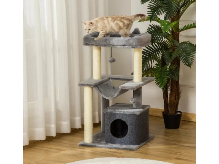 PawHut Katzenbaum 90 cm mit Hängematte* Katzenbedarf