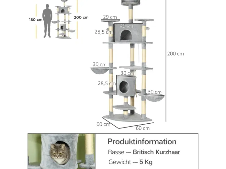PawHut Katzenbaum Ecke Katzenkratzbaum