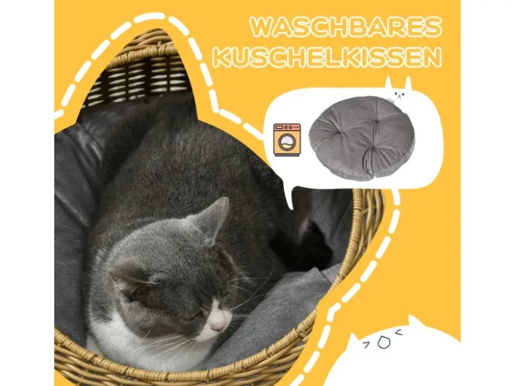 PawHut Katzenkorb mit Kissen Katzenhöhle* Katzenbedarf|Kissen