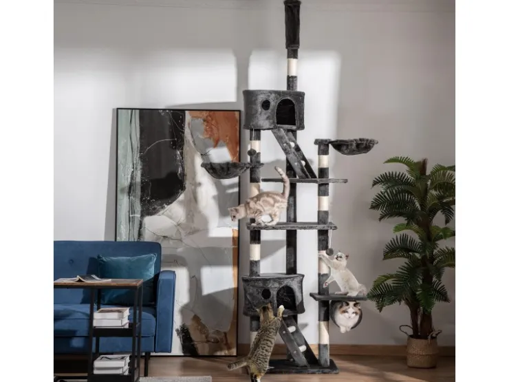 PawHut Katzenkratzbaum 240-260 cm Deckenhoch mit Sisalseil* Katzenbedarf
