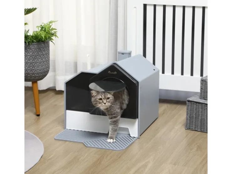 PawHut Katzentoilette mit Bodenwanne Schaufel* Katzenbedarf