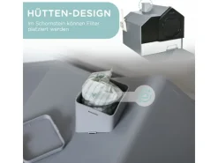 PawHut Katzentoilette mit Bodenwanne Schaufel* Katzenbedarf