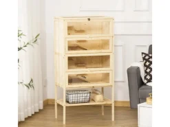 PawHut Kleintierkäfig 5 Etagen mit Gitterdach