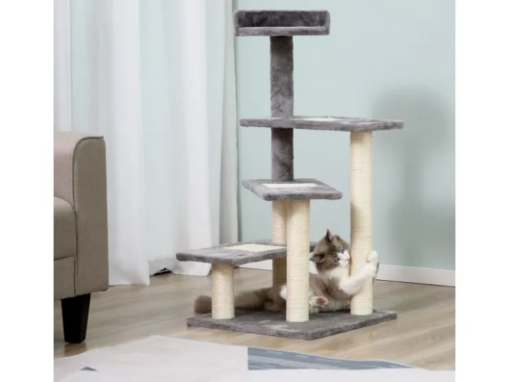 PawHut Kletterbaum Treppe 5 Ebenen 48,5 x 48,5 x 100 cm* Katzenbedarf