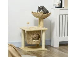 PawHut Kratzbaum 74 cm Katzenbaum mit Katzenhöhle Spielball* Katzenbedarf