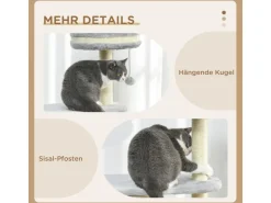 PawHut Kratzbaum 100 cm mit Kratztonne Sisalsäule und Kissen* Kissen