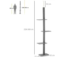 PawHut Kratzbaum Deckenhoch 228-260 cm mit 3 Ebenen Spielbaum* Katzenbedarf