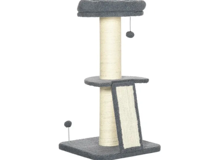 PawHut Kratzbaum 92H cm mit Kratzbrett und Spielball