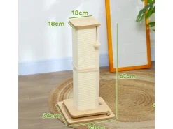 PawHut Kratzstamm Kratzsäule MDF Sisal Eiche 34L x 34B x 67H cm* Katzenbedarf