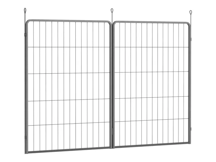 PawHut Pet Playpen Welpenzaun aus Stahl Schwarz 80L x 1,5B x 100H cm* Kleintierbedarf