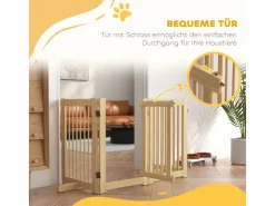 PawHut Schutzgitter Kiefernholz Naturholz 204L x 36B x 75H cm* Kleintierbedarf