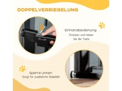 PawHut Türschutzgitter Ohne Bohren und mit Auto-Close* Hundebedarf