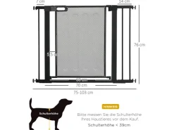 PawHut Türschutzgitter Ohne Bohren und mit Auto-Close* Hundebedarf