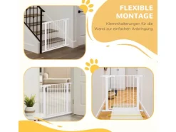 PawHut Türschutzgitter Verstellbar Auto-Close* Hundebedarf
