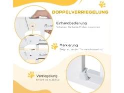 PawHut Türschutzgitter Verstellbar Auto-Close* Hundebedarf