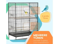 PawHut Vogelkäfig mit Sitzstangen Ablage Bodenwanne* Vogelbedarf