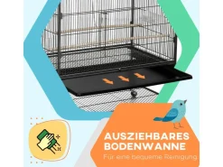 PawHut Vogelkäfig mit Sitzstangen Ablage Bodenwanne* Vogelbedarf