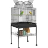 PawHut Vogelkäfig Stahl Kunststoff Schwarz 63L x 53B x 144H cm
