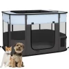 PawHut Welpenauslauf Oxford-Stoff Nylonnetz Grau 94L x 74B x 60H cm* Kleintierbedarf