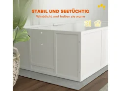 PawHut Wurfkiste für Welpen Kiefernholz MDF Weiß 196L x 96B x 48H cm* Kleintierbedarf