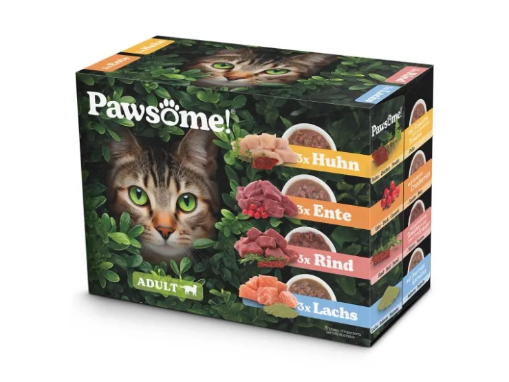 Pawsome Katzen-Nassfutter Adult Multipack 12 x 85 g