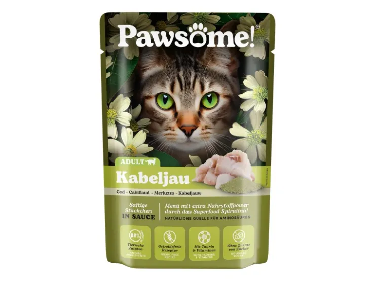 Pawsome Katzen-Nassfutter Adult Kabeljau 85 g