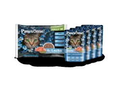 Pawsome Katzen-Nassfutter Adult Lachs 85 g 4er Flowpack* Katzenbedarf