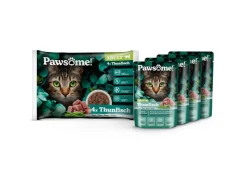 Pawsome Katzen-Nassfutter Adult Thunfisch 85 g 4er Flowpack* Katzenbedarf