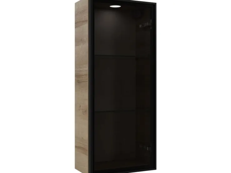 Pelipal Vitrinen-Wandschrank Quantum 05 Riviera Eiche quer NB 30 cm