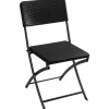 Perel Klappstuhl Polyrattan-Optik Schwarz