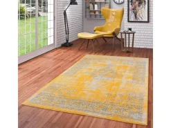 Pergamon Designer Teppich Passion Vintage Bordüre Safran Gelb 185x270cm* Bordüren
