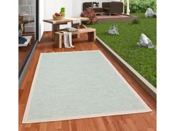 Pergamon In & Outdoor Teppich Flachgewebe Ottawa Bordüre Türkis 160x230cm* Bordüren