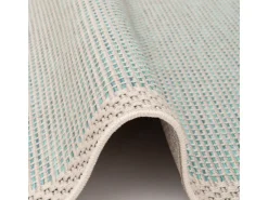 Pergamon In & Outdoor Teppich Flachgewebe Ottawa Bordüre Türkis 160x230cm* Bordüren