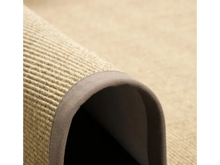 Pergamon Sisalteppich Natura Klassisch mit Bordüre Creme Taupe 150x150cm