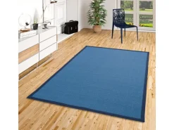 Pergamon Sisalteppich Natura Klassisch mit Bordüre Blau 60x110cm