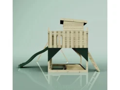 PolarPlay Spielturm Björn, mit Trapezstange, Dunkelgrün* Leitern