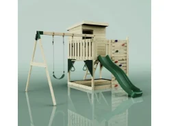 PolarPlay Spielturm Björn, mit Trapezstange, Dunkelgrün* Leitern