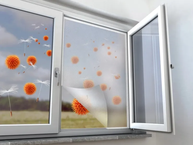 Pollenschutznetz Fenster Anthrazit 130 x 150 cm* Insektenschutz