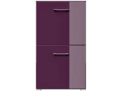 Posseik Schuhschrank Elite 2 Klappen 8 Paar Schuhe 52 cm x 96 cm Weiß-Brombeer