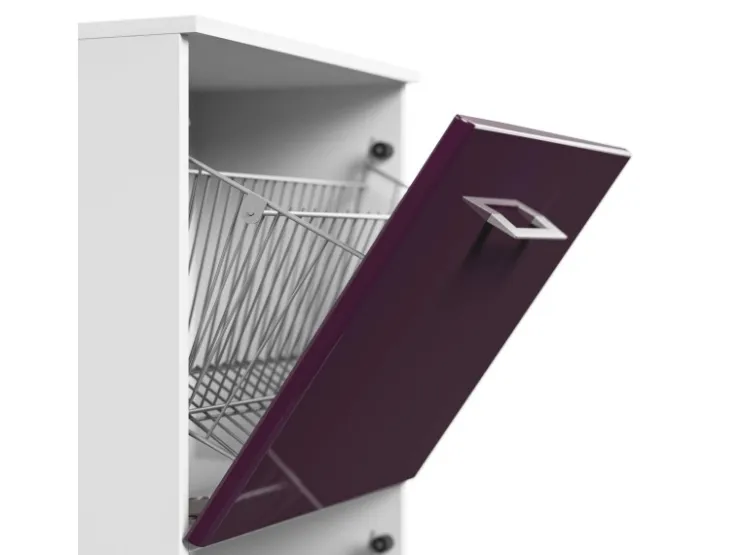 Posseik Schuhschrank Elite 2 Klappen 8 Paar Schuhe 52 cm x 96 cm Weiß-Brombeer