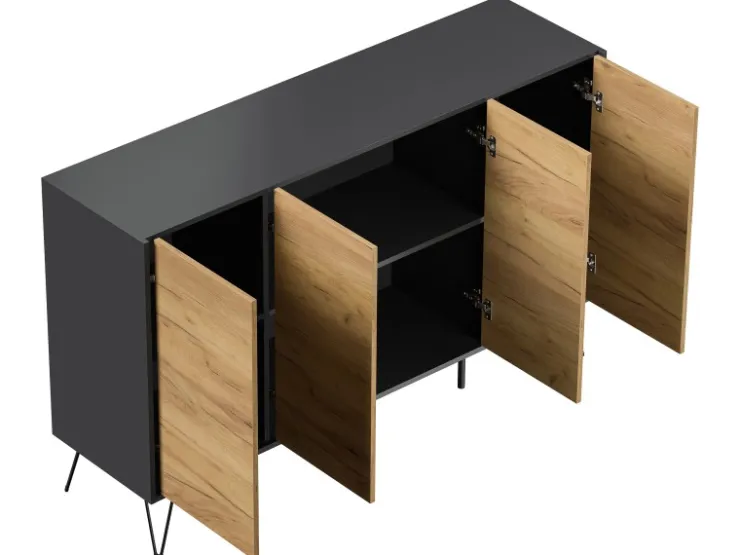 Posseik Sideboard Industrial P 4 Schubladen 4 Türen 155 cm Front* Möbelserien