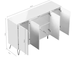 Posseik Sideboard Industrial P 4 Schubladen 4 Türen 155 cm Front* Möbelserien