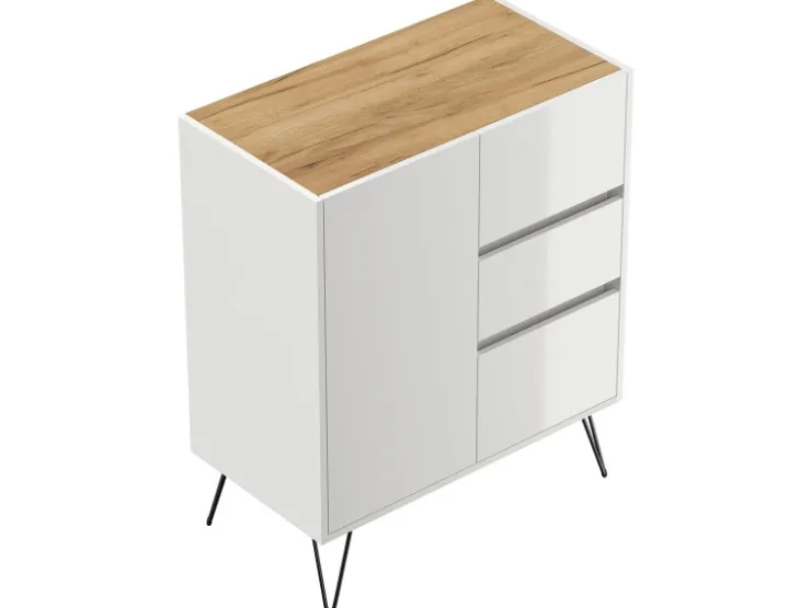 Posseik Sideboard Industrial K 3 Schubladen 1 Tür 80 cm Top
